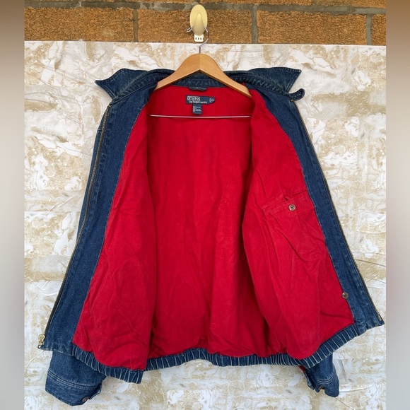 Ralph Lauren Vintage Velvet‑Lined Denim Jacket XL, Classic Trucker Style - Picture 9 of 15